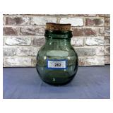 VINTAGE GREEN GLASS DEMI-JOHN W/ CORK