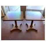 (2X) VINTAGE WOODEN SIDE TABLE WITH FLUTED