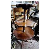ANTIQUE 3-TIER PIE CRUST OCCASIONAL TABLE