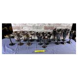 18 PCS ASSORTED ANTIQUE SILVERPLATED GOBLETS;