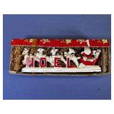 VINTAGE CERAMIC "NOEL" CANDLE HOLDER FIGURE