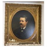 EARLY PAINTING OF MAN, THE NAME "JOHN D. NICHOLS"