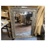 GILT FRAMED BEVELED WALL MIRROR; 43" X 45"