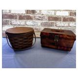 2 VINTAGE SEWING BASKETS WITH LOTS OF ACCESSORIES