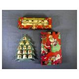 VINTAGE CERAMIC CHRISTMAS BELL ORNAMENTS -