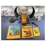 BOX LOT: WESTERN COLLECTION - MILK GLASS MUG,