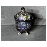VINTAGE IMPERIAL CARNIVAL GLASS LIDDED &