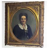 EARLY PAINTING OF WOMAN, NAMEPLATE:"1842 ELIZABETH