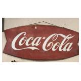 VINTAGE METAL FISHTAIL COCA COLA SIGN
