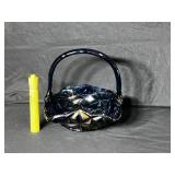 VINTAGE CARNIVAL GLASS BASKET-