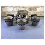 (6 PCS) GOEBEL COBALT SET, SIGNED PITCHER & 5