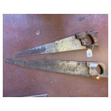 (2 PCS) VINTAGE WOOD HANDLED HANDSAWS