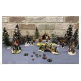 (2 BOXES) ASSORTED CHRISTMAS VILLAGE PIECES