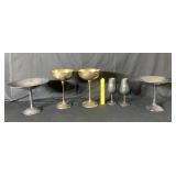 BOX LOT: 6 SILVER PLATED STEMWARE