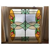 STAINED GLASS WINDOW;  29" X 31"