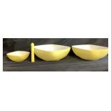(3 PCS) VINTAGE PYREX SQUARE MIXING BOWLS -