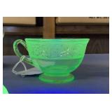 VINTAGE VASELINE GLASS TEA CUP
