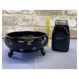 2 PCS VINTAGE BLACK GLASSWARE: IMPERIAL GLASS 3-