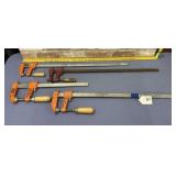 (4 PCS) BAR CLAMPS - 1 JORGENSEN 12" & 3- 24" -