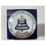 ENAMEL SIGN "BELL SYSTEM"; 8" X 8"