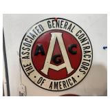 VINTAGE ROUND METAL SIGN "THE ASSOCIATED