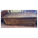 EARLY WOODEN BLANKET BOX;  45" x 20.5" x 16"