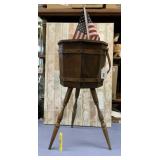 VINTAGE FURKIN STYLE LEGGED WOODEN BUCKET /