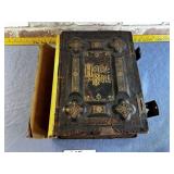 ANTIQUE FAMILY HOLY BIBLE; 11" X 14"; (FRAGILE