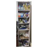 CONTENTS OF SHELF: PAINTS, STAINS, & ASSOCIATED