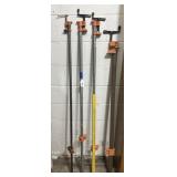 (4 PCS) PONY PIPE CLAMPS -1- BAR, 3- PIPE 60"