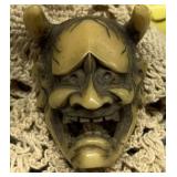 SMALL VINTAGE CARVED NETSUKE MASK