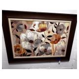 FRAMED FLORAL PAINTING SIGNED NAN;  44" X 32"