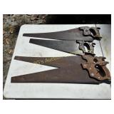 Lot of 4 Vintage Hand Saws