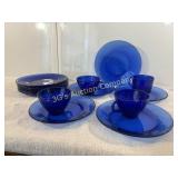 Lot of 14 Cobalt Blue Glass