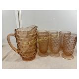 Lot of 8 Whitehall Cubis Footed Pitcher & Tumbler