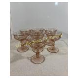 Lot of 7 Imperial Glass Pink Sherbert Bowls
