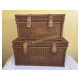 Set of 2 Wicker Trunks - Nesting