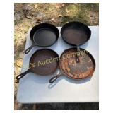 Lot of 4 Cast Iron Pans