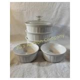Lot of 5 Corning Ware French White Bowls