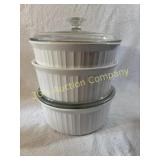 Lot of 3 Corning Ware Bowls
