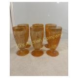 Lot of 6 Jeannette Glass Tumblers Carnival Glass