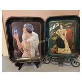 Lot of 2 Coca Cola Advertisement Trays