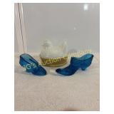 Lot of 3 Vintage Glass Items