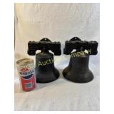 Lot of 2 Vintage Cast Iron Liberty Bell Replicas