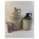 Lot of 2 Stoneware Pottery Jugs
