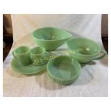 Lot of 6 Fire King Jadeite Glassware