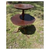 Vintage 2 Tier Mahogany Dumbwaiter Table