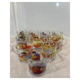 Lot of 10 Vintage Garfield Glass Mugs 1970
