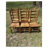 Lot of 6 Vintage Shake Style Ladder Back Chairs