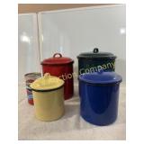 4 Piece CGS Fine Enamel Ware Canister Set